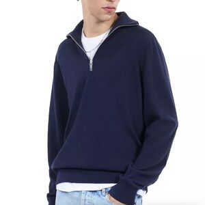 THE KOOPLES Wool Roll Neck Sweater with Lambskin (black) Leather Elbow Patches